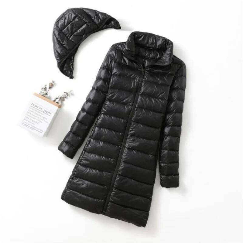 2026 Autumn And Winter Vertical Collar Removable Cap Down Jacket Mid-Length Korean Style Slim-Fit Warm Women's Jac