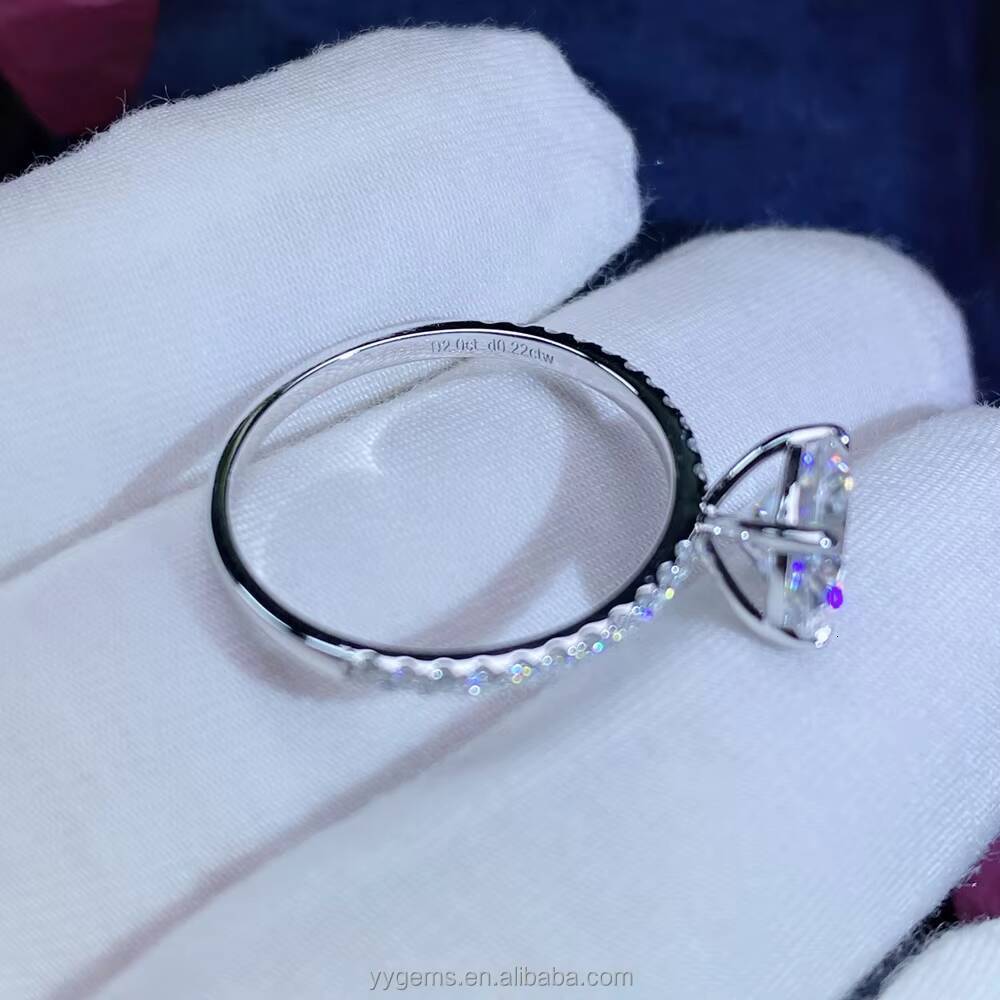 Yu Ying Fine Jewelry 4 Prongs Style 20CT D/VVS Moissanite Diamond Jewelry 10K 14K 18K Gold Wedding Rings for Women