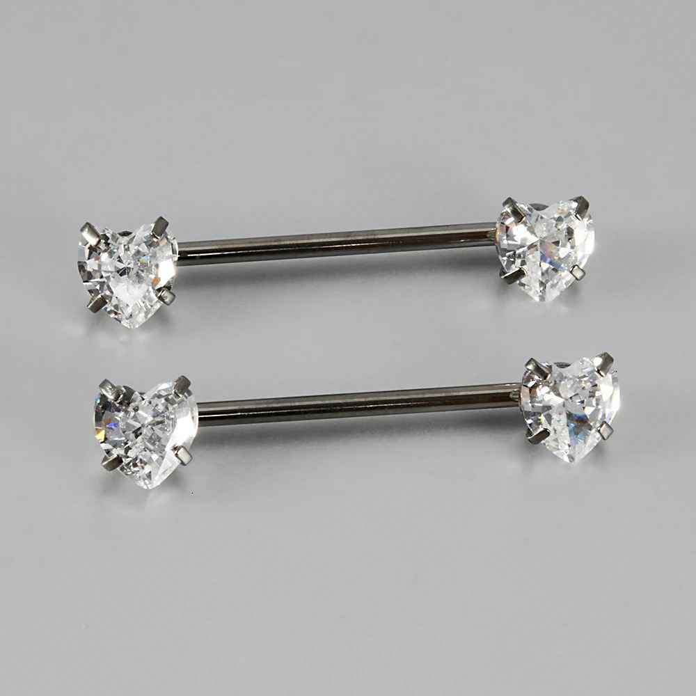 1/2PCS Heart Nipple Piercing CZ Crystal Sexy Leaf Nipple Shield Ring Nails Barbell Body Pierced Jewelry Chest Decor 16G 251224