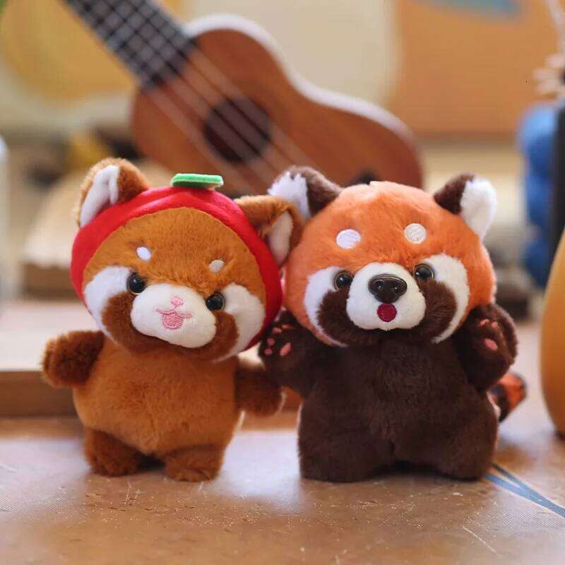 ZAKOL Cute Cartoon Little Raccoon Doll Keychain Red Panda Plush Toy Bag Backpack Pendant Decoration Gift for Girls Wholesale