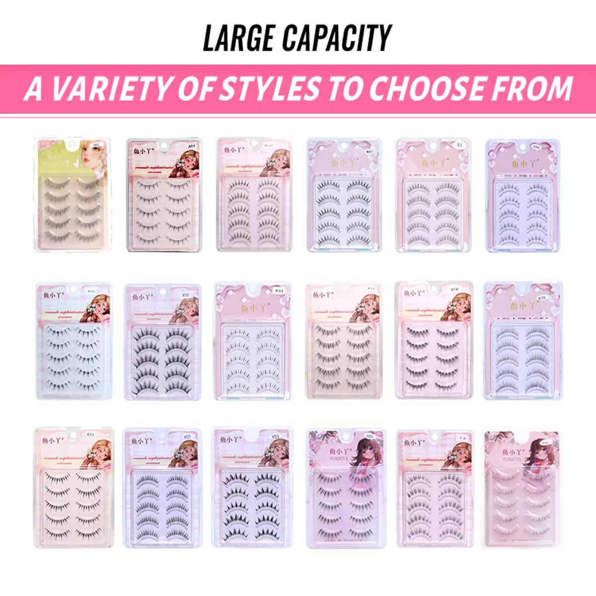 Handmade X17 Pair of Natural DIY Full Strip Eyelashes Foreign Trade Wholesale Batch of Simulation Mink Hair Fake Eyelashes