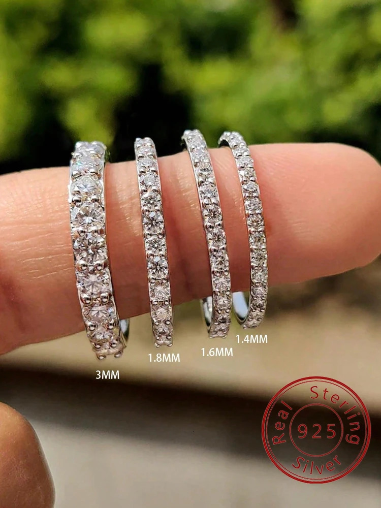 925 Sterling Silver Fashionable 14MM 16MM 18MM Full Zircon Ring For Women Engagement Wedding High Quality Fine Jewelry 251225