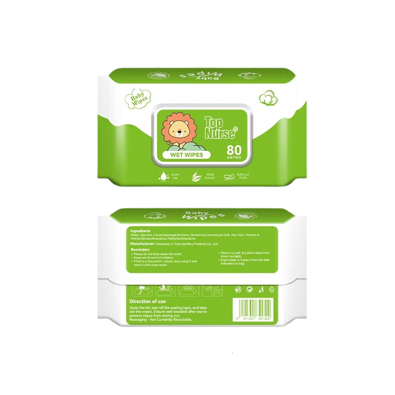 Baby Wipes 80PCS For Baby's Hands and Mouth 100% Cotton, Gentle on Skin EDI Purified Water Cleansing Thickened for Moisture Locking & Lint-Free F