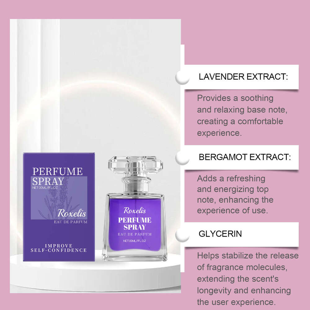 Roxelis Charming Lavender Perfume Gentle Natural Fresh Long-lasting Portable Elegant Temperament Daily Fragrance