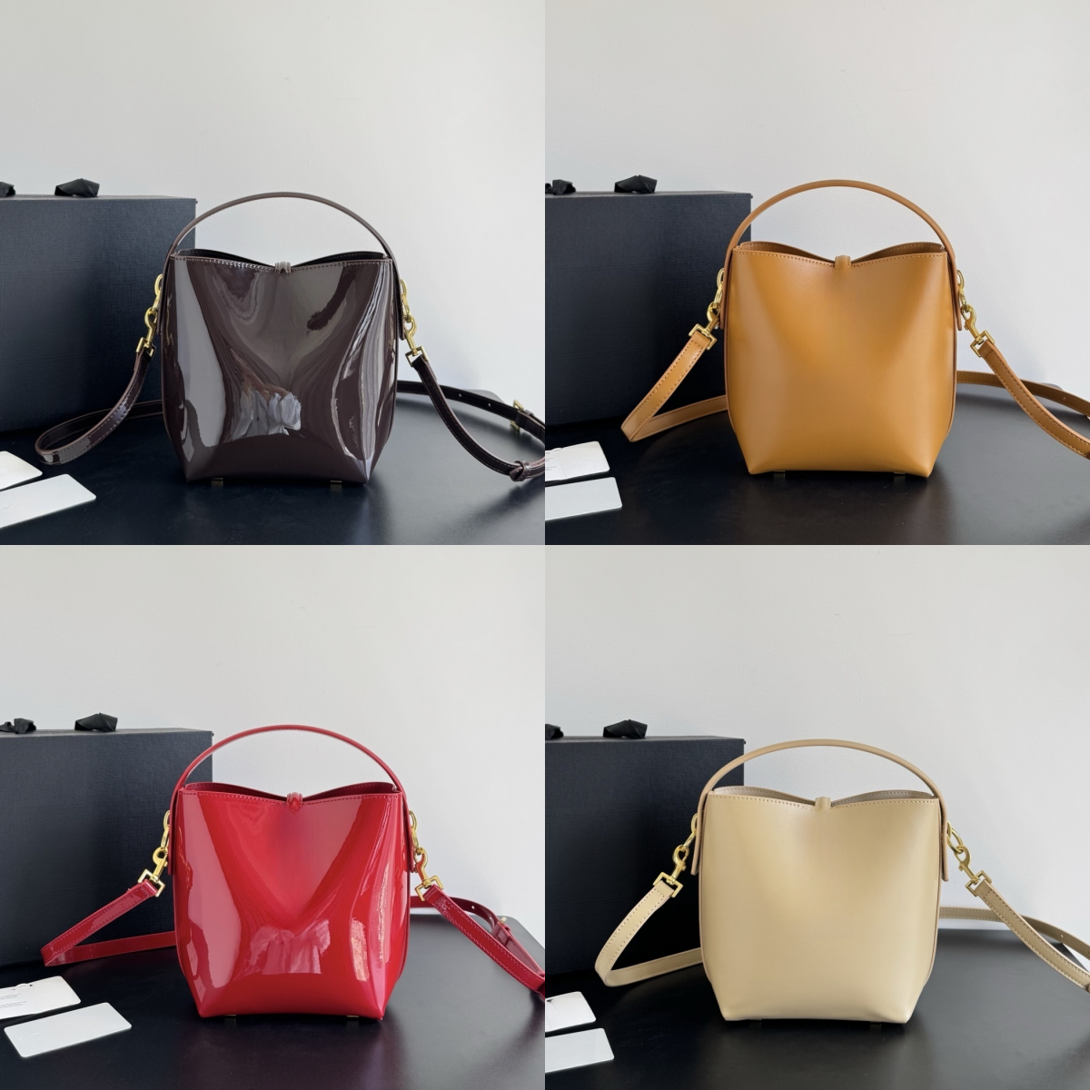 Designer bag Evening Bags Shiny Shoulder Bag mini Handbag bag Work Patent Mini Bag Glossy Patent Leather Bucket Bag Convertible Bag party women's Crossbody Bag
