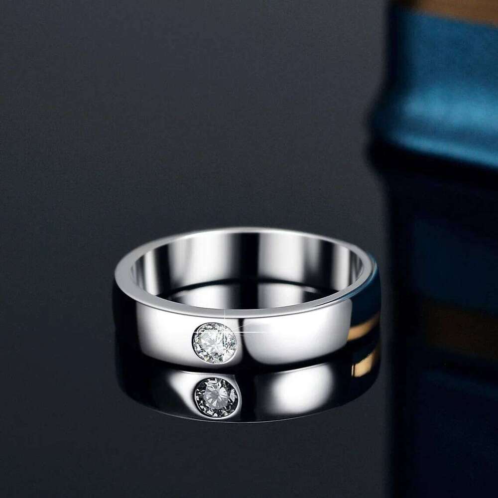 4mm Moissanite Ring for Men 925 Sterling Silver Gemstone Lab Diamond Gold Plated Rings Wedding Engagement Band Jewelry 0d8