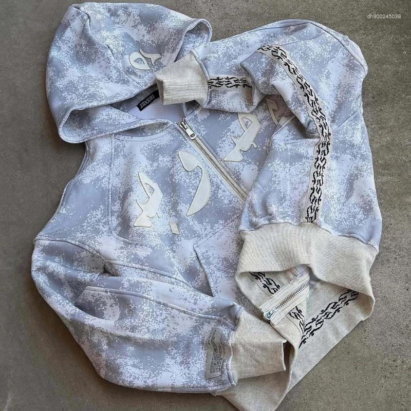 Women's Hoodies Light Colored Loose Hoodie Classic Style Elastic Zipper Camouflage Casual Men's And Street High-end Hip-hop