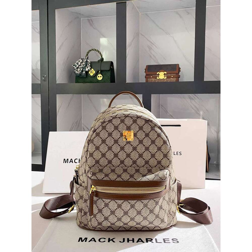 MACK JHARLES retro Print Large Capacity 2025 Autumn New High-end Commuter Backpack