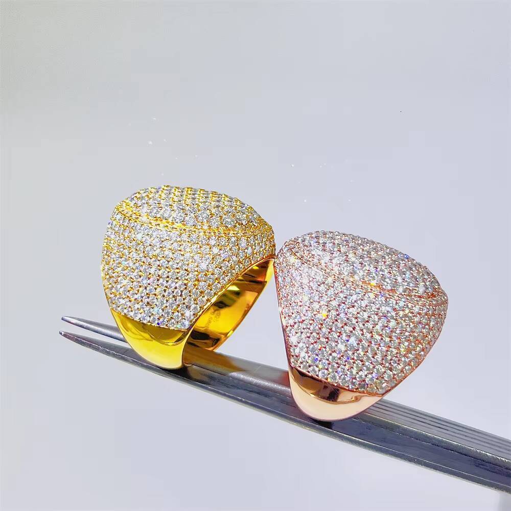 Fashion Hiphop Jewelry New Design High Quality 925 Silver Ring Vvs Moissanite Rings for Women Men