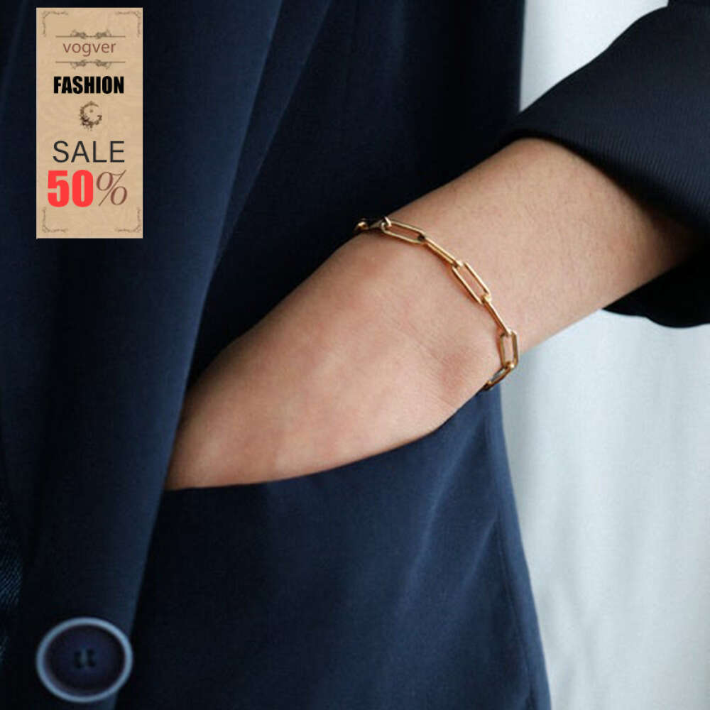 Bracelet For Women European and American Luxury Exclusive 2026 18K Gold Plated Titanium Steel Fashion Versatile Color-Retaining Jewelry