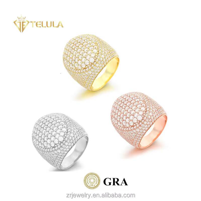 Iced Out Engagement Mens Lab Diamond Ring VVS Baguette Moissanite Diamond Men Hip Hop Ring