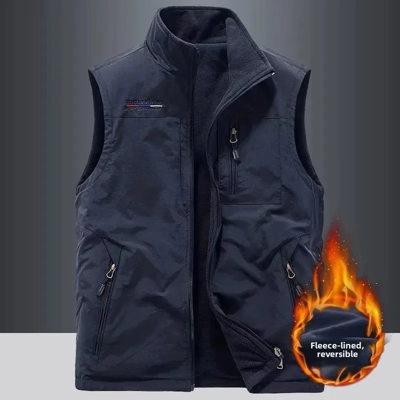 Men Outdoor High Quality Sports Leisure Windproof Breathable Sleeveless Thick Vest Fashionable and Warm Comfort 251225