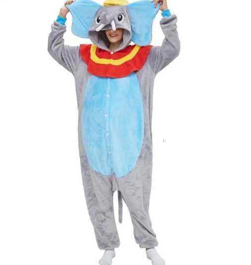 Disney Cute Dumbo Onesies for Adults Anime Cosplay Costume Elephant Pajamas Adults One Piece Carnival Pyjamas Hooded Sleepwear H251227