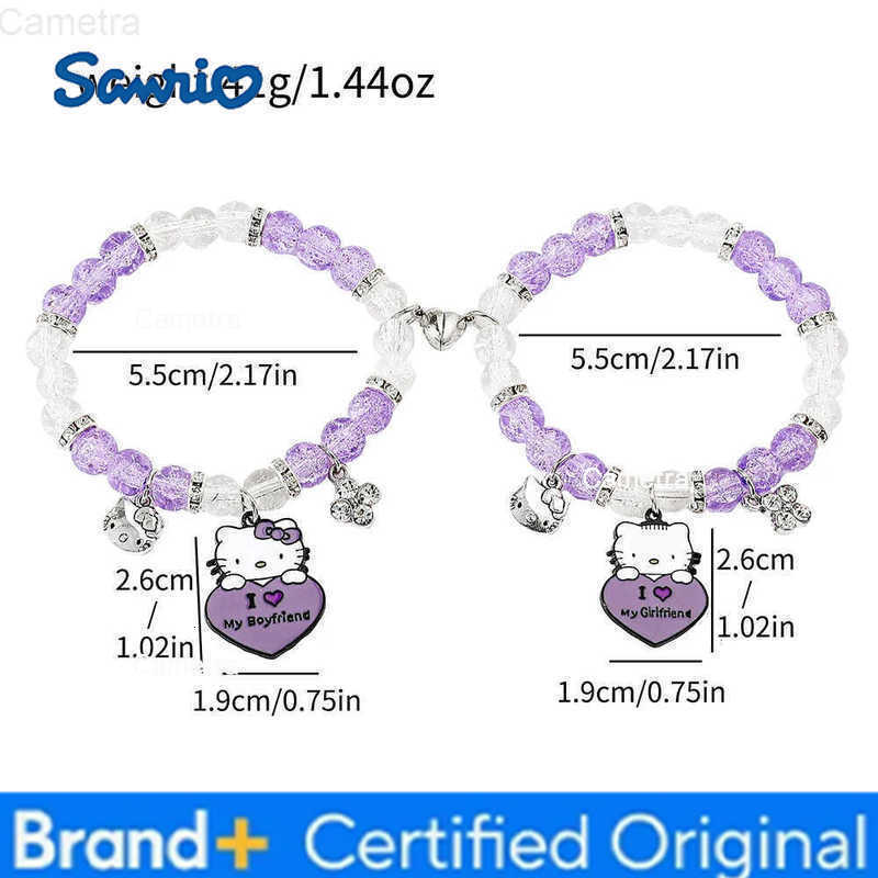 Sanrio Cartoon Cute Hello Kitty Bracelet Purple Exquisite Hello Kitty Bangle For Women Men Couple Jewelry Gifts H251229