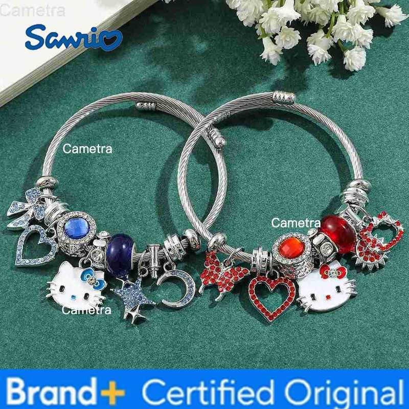 Sanrio Cartoon Charms Bracelets Kawaii Hello Kitty Beads Pendant Hand Chains Cute Bangle Jewelry Accessories Gifts for Girls H251229