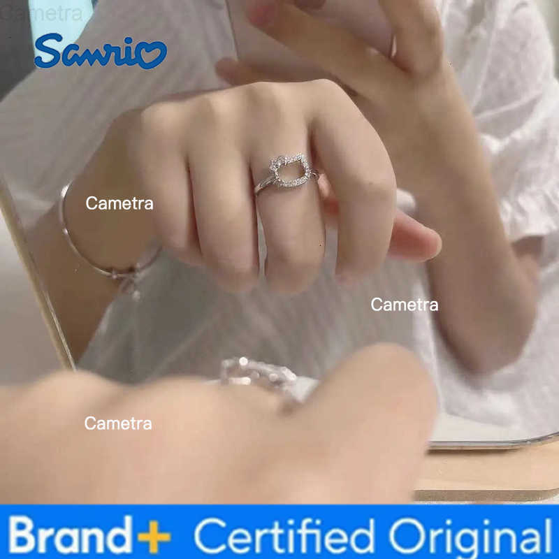 Sanrio Kawaii Hello Kitty Anime Crystal Pendant Necklaces Ladies Girl Simple White Zircon Elegant Necklace Women Jewelry Gift H251229