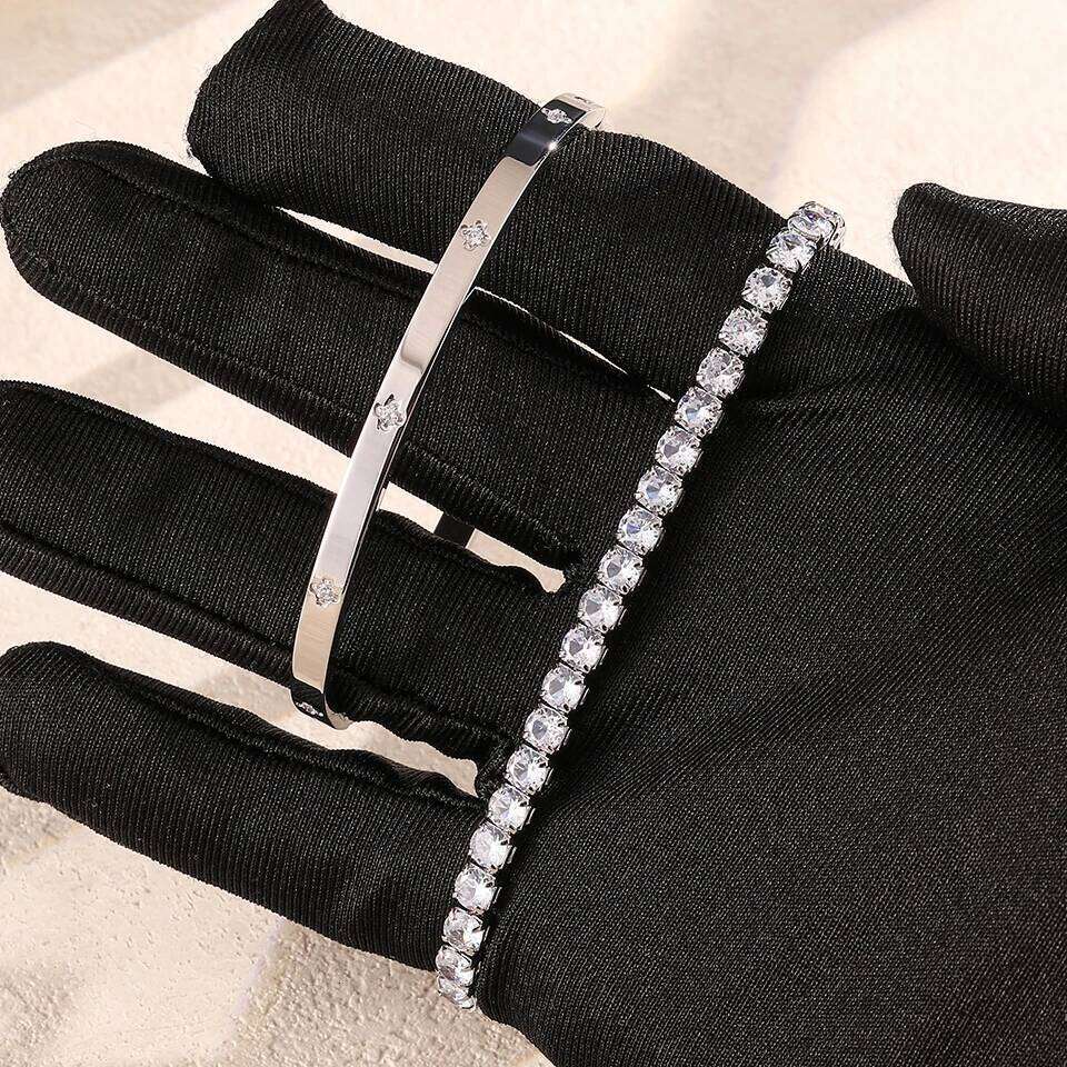 ZAKOL Classic Round Cubic Zirconia Tennis Bracelet Exquisite Shinny Unisex Couple Jewelry Gift for Valentine's Day