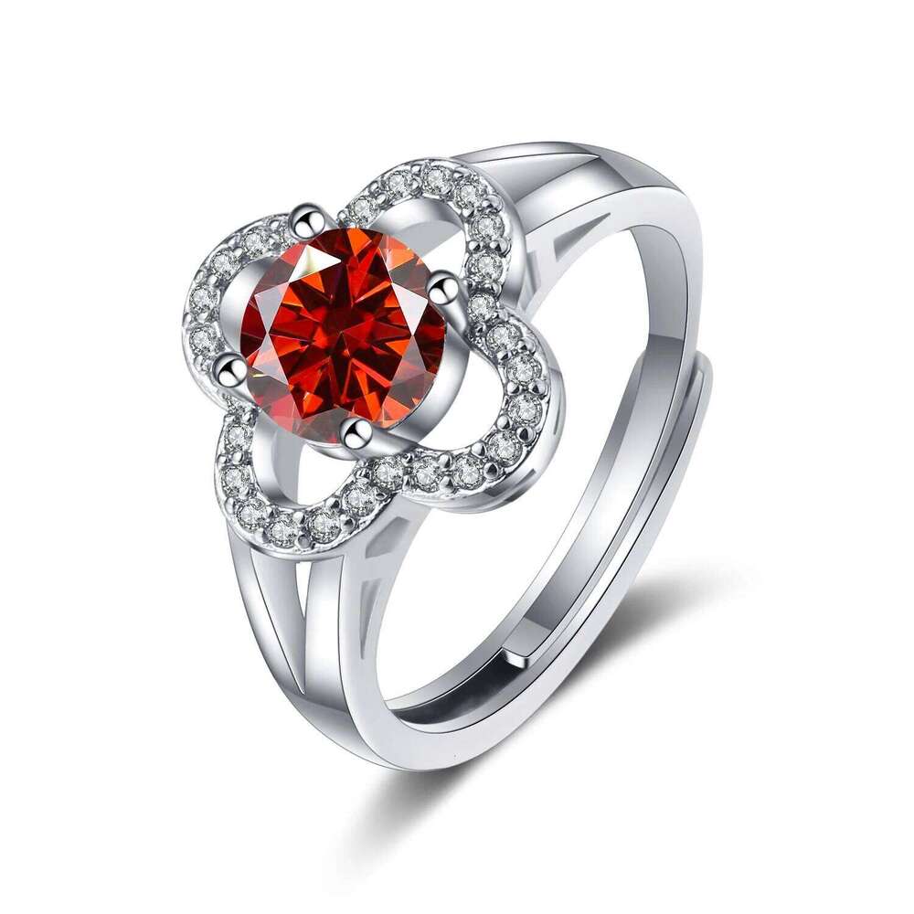 1 Ct Trend moissanite ring for charm lady silver jewelry lab Diamond Rings Sterling 925 Silver Wedding Band 33d