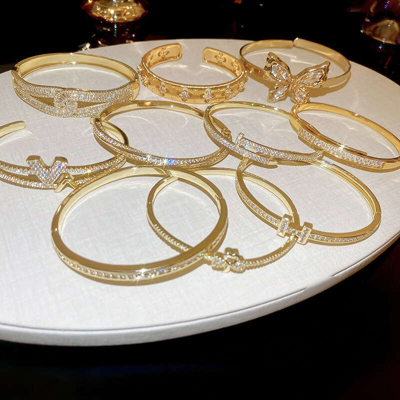 H-Letter Bracelet Bracelet Luxe Diamond-Studded Open Bangle New Luxury Jewelry Collection