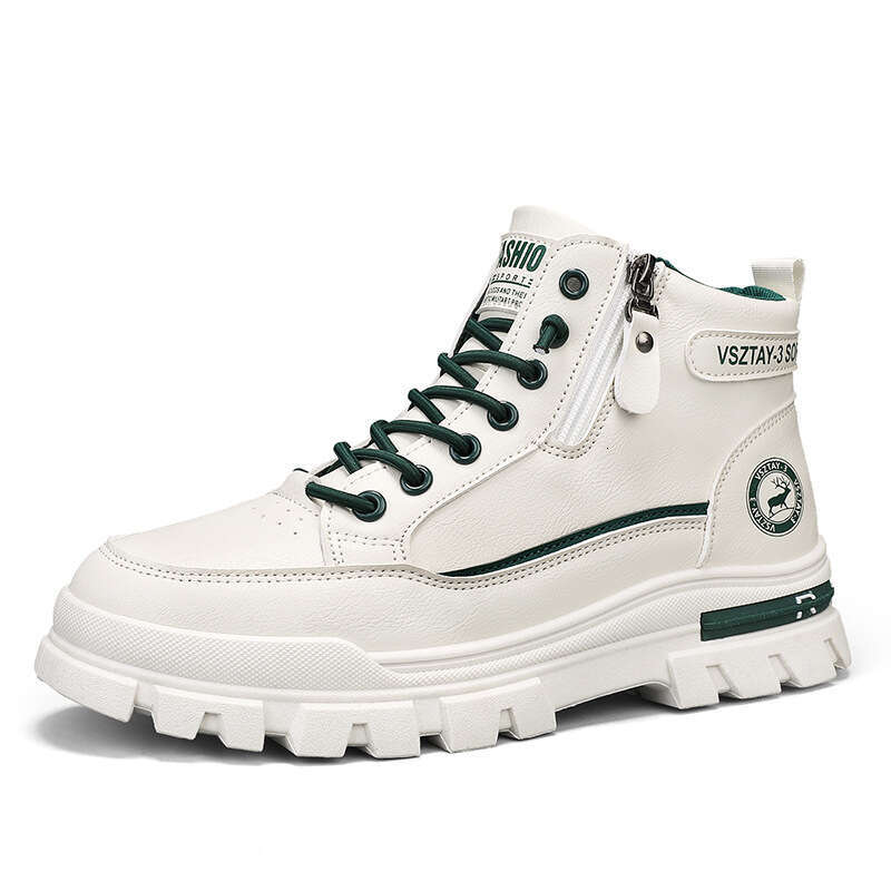 2025 Winter Martin British Style Waterproof Men's Fleece-Lined Thickened Warm Snow High-Top Leather Shoes Work Boots