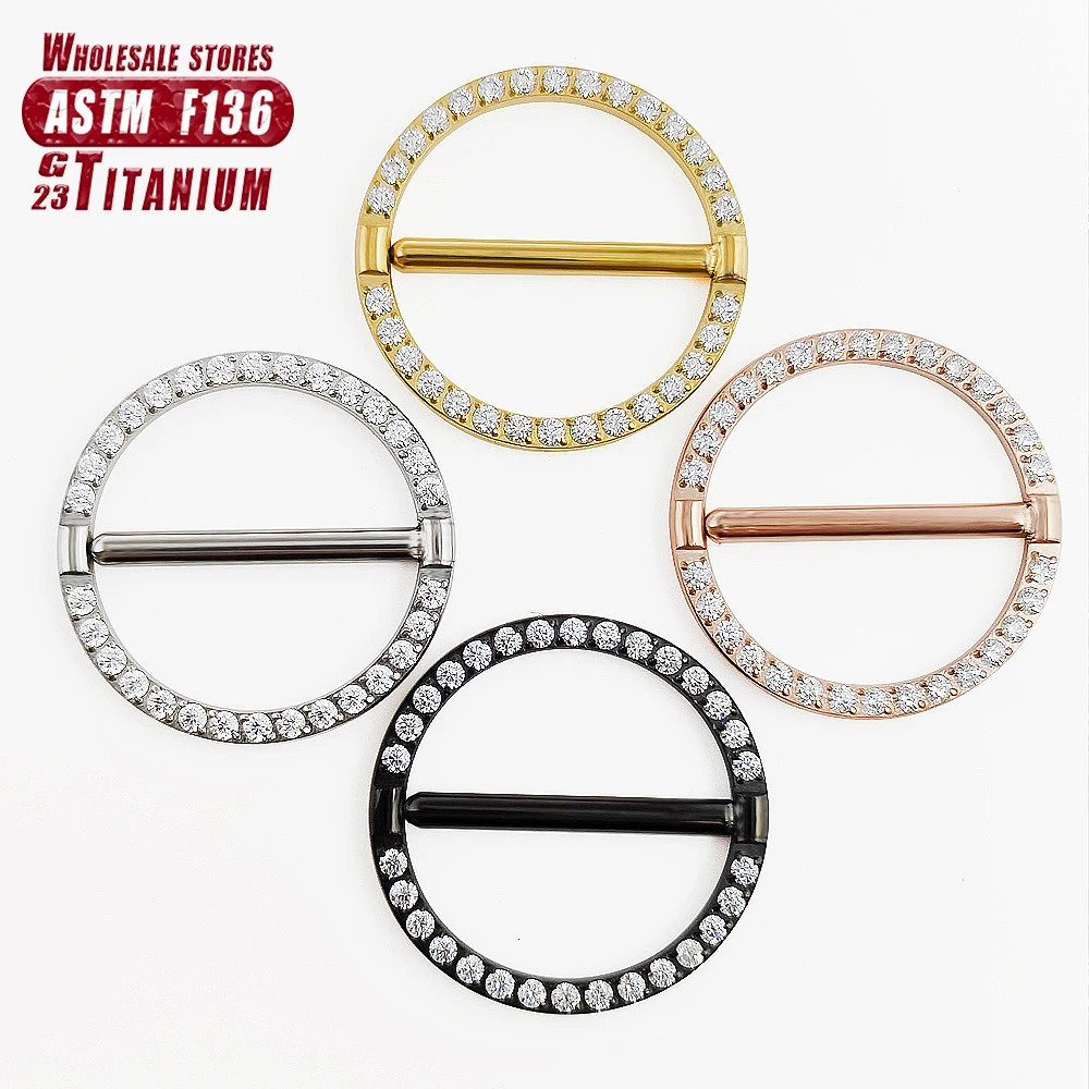 36 Nipple Piercing Jewelry 14G Zircon Nasal Septum Ring Clicker ZC Round Nipple Ring Women and Men Girls Body Jewelry 251224