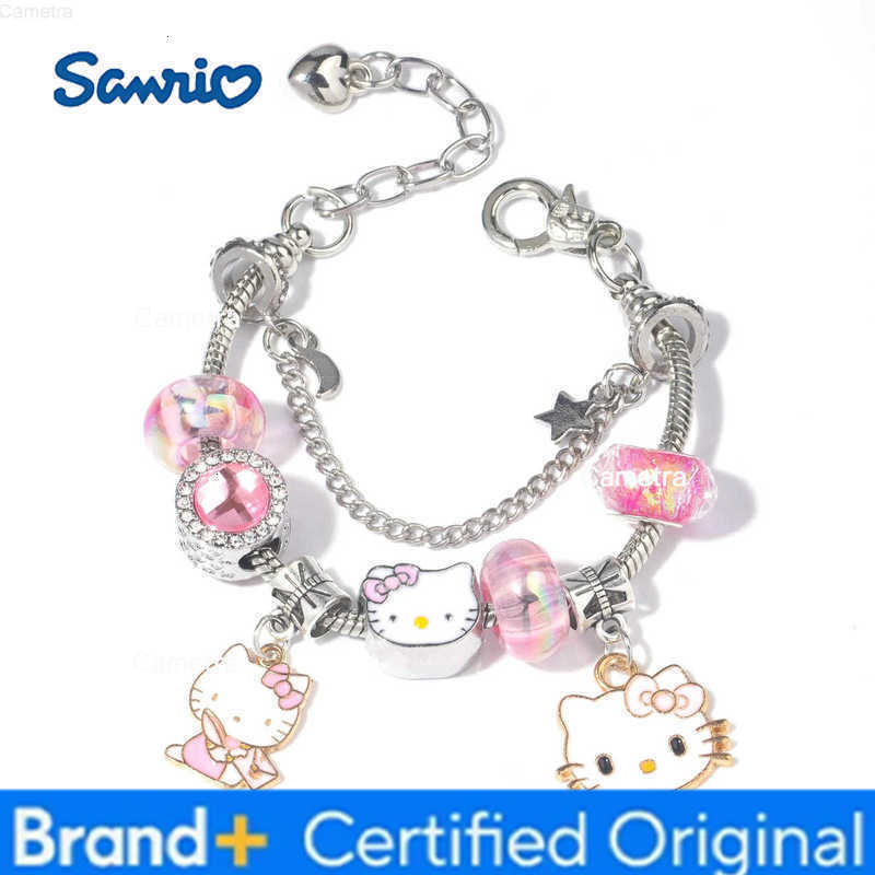 Sanrio Cartoon Character Beaded Bracelet Kuromi Melody Adjustable DIY Bangle Anime Cinnamoroll Jewelry Accessories For Women H251229
