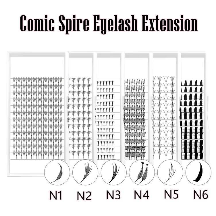 Private Label Manga Tower Premade Silk 3D 007 Premade Spikes Fans Anime Lashes Soft Single Pro-Made Fans Eyelash Extensions