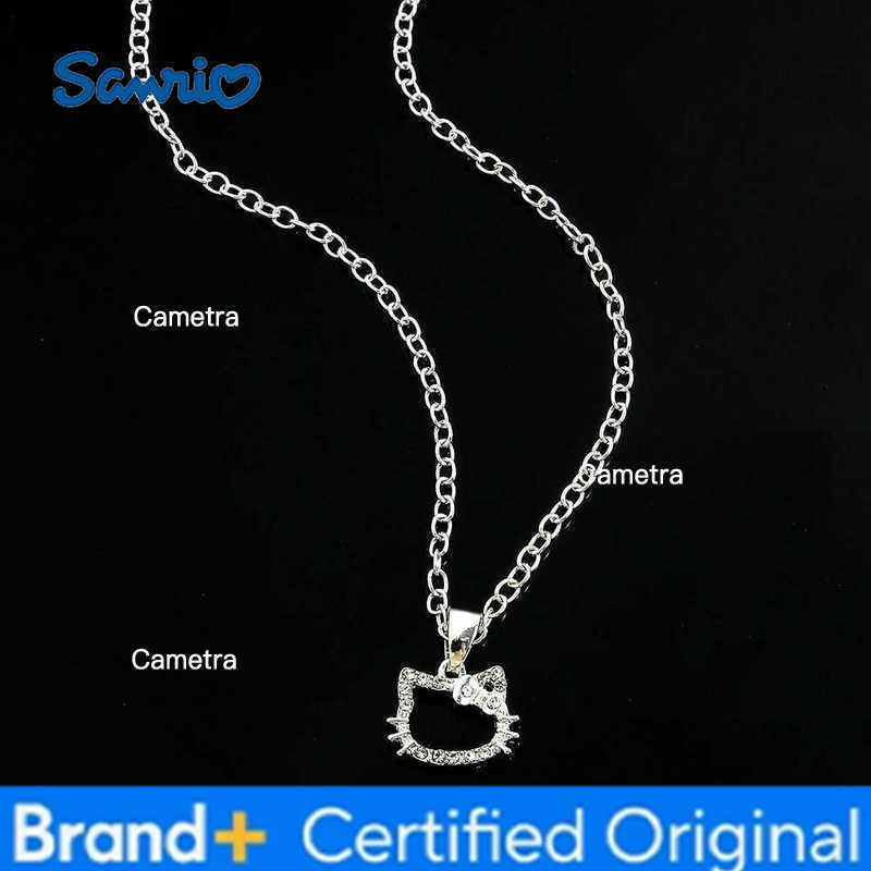 Sanrio Pendant Necklace Jewelry Hello Kitty Japanese Anime Peripherals Zinc Alloy Rheinstone Jewelry Girls Gift H251229