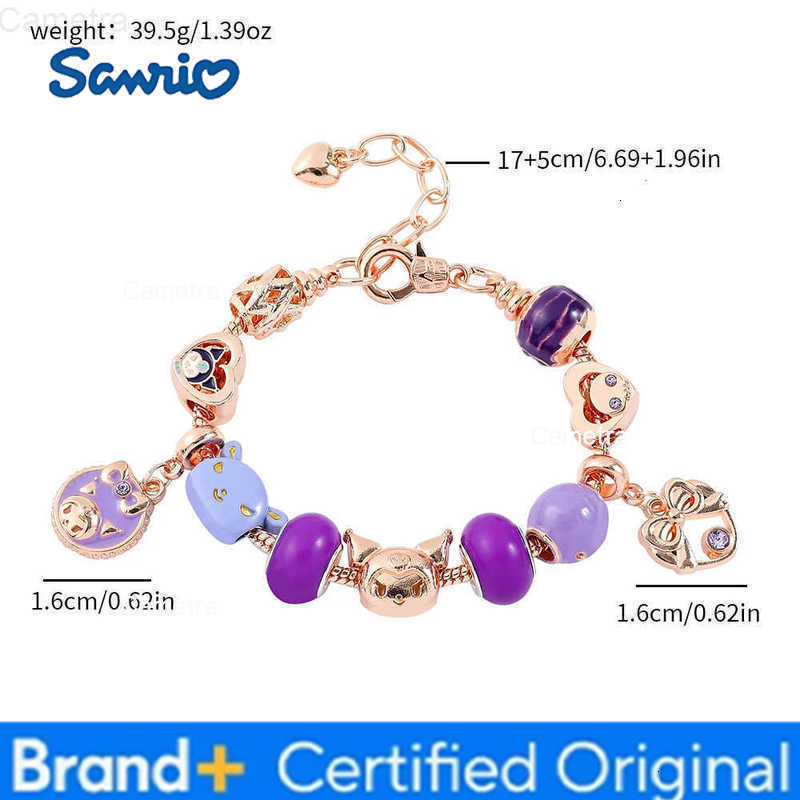 Sanrio Sanrioed Melody Kuromi Cartoon Kawaii Charm Bracelet Men Women Fashion Bangle Birthday Gifts Toy H251229