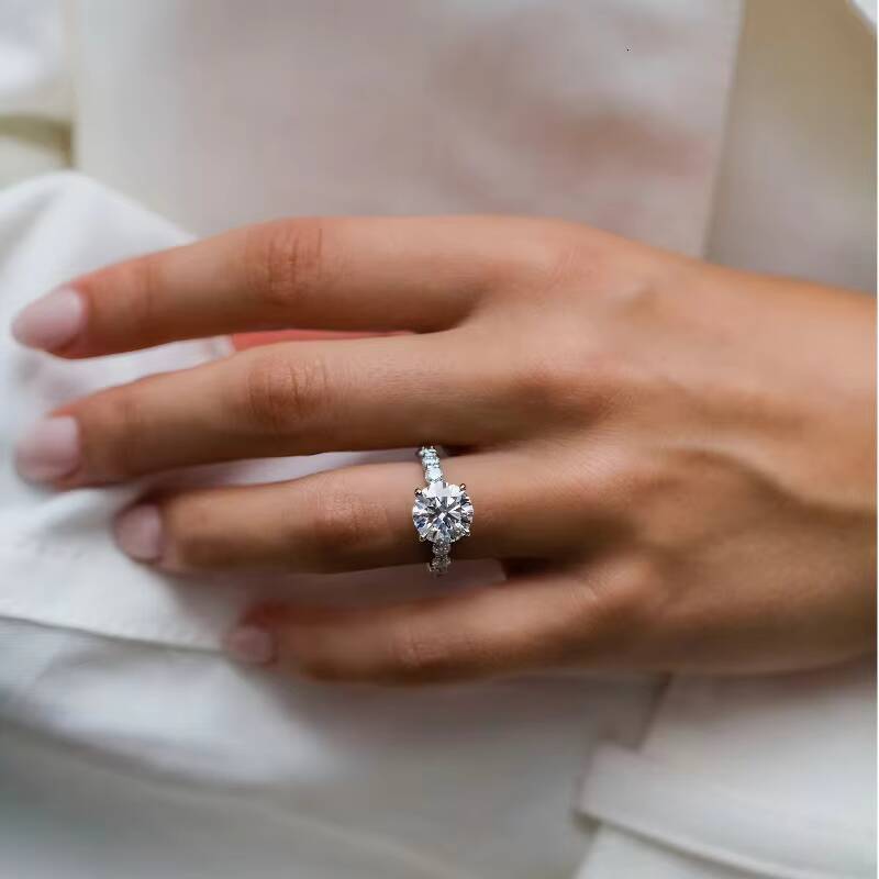 Lab-Grown Diamond Solid Gold 14K E Color Lab Grown Diamond Engagement Ring 1CT VVS IGI Womens Lab Diamond Ring