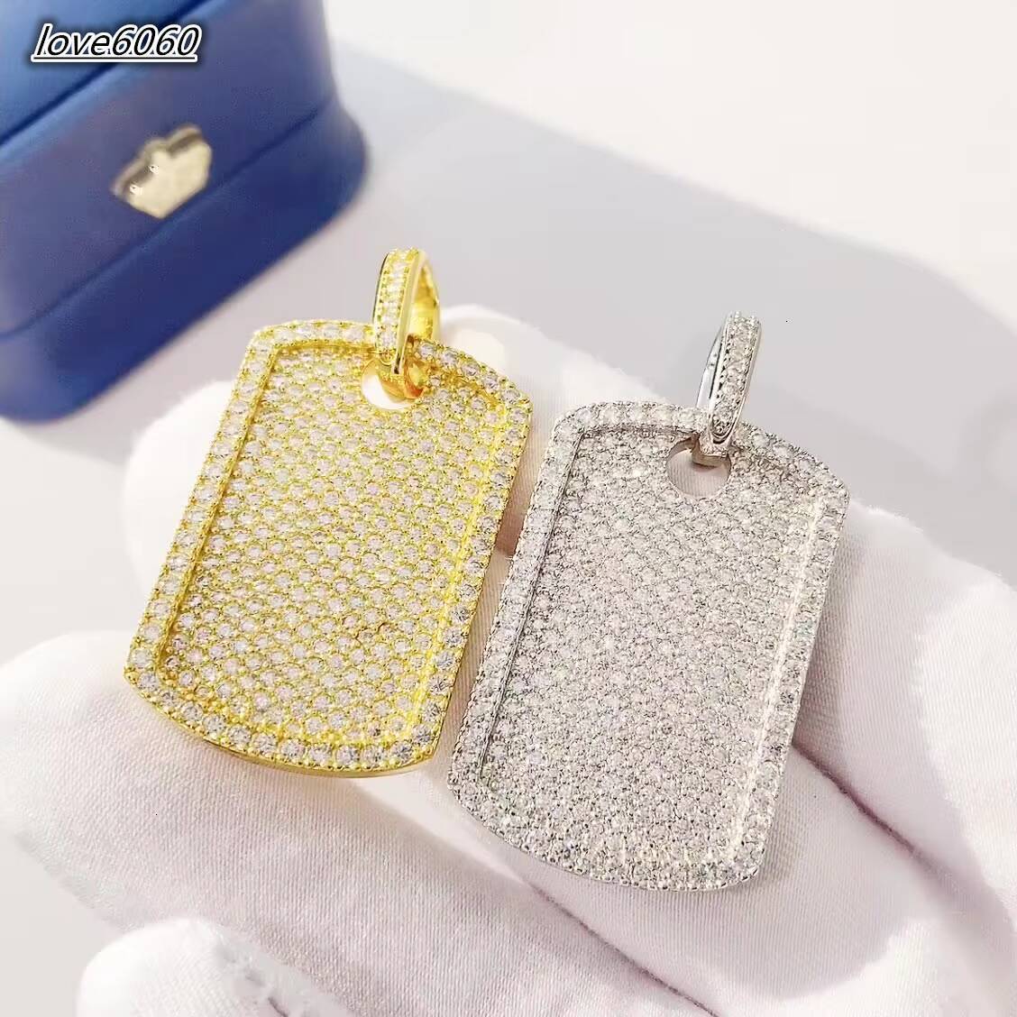 Factory Ready to Ship 925 Sterling Silver 925 Silica Pendant Rope Chain Trendy Hip Hop Style Tagged Chilled Pendant Jewelry