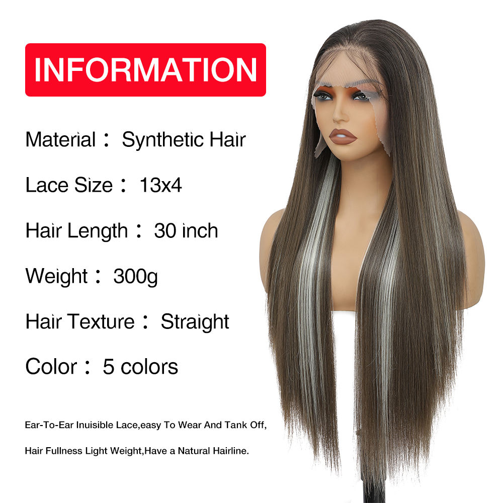 Gladys Wholesale Premium Heat-Resistant Fiber Front Synthetic Lace Wig Black Women's Transparent Lace Wig
