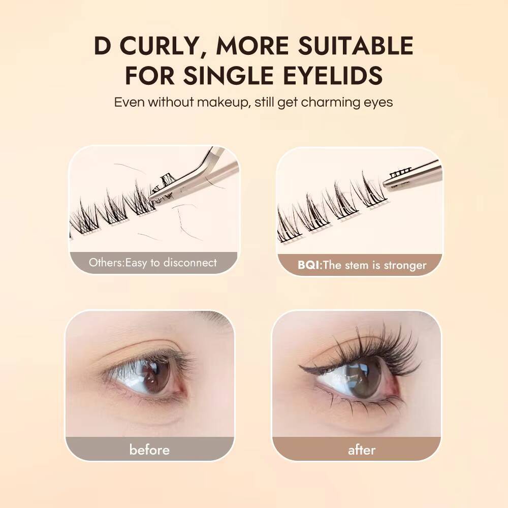 Latest Custom Label Large Capacity 10 Rows 120 Cluster Beginner Friendly Diy Fine-Stem D-curled Sunflower False Eyelashes