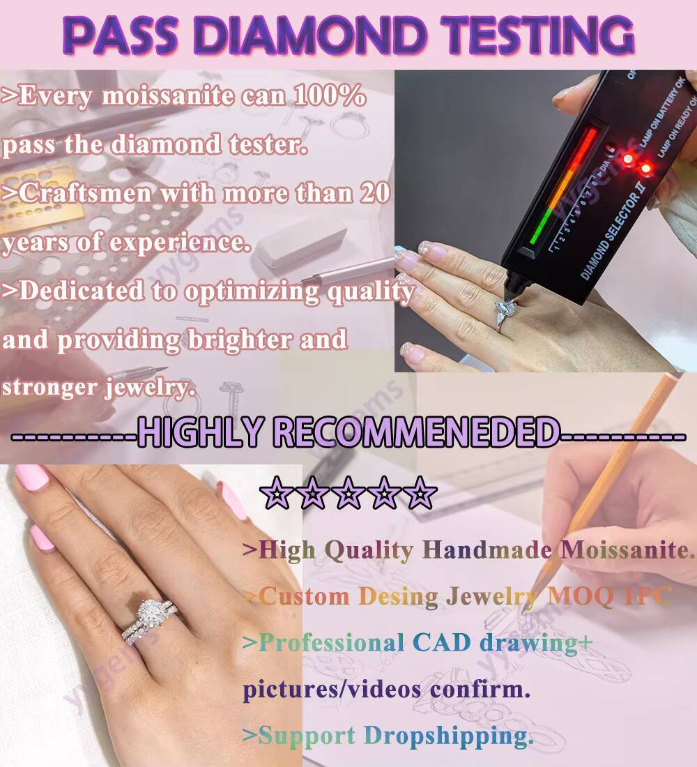 Fine Jewelry Engagement Ring Real 14K White Gold 7x10mm Pear Cut Moissanite Diamond Wedding Ring