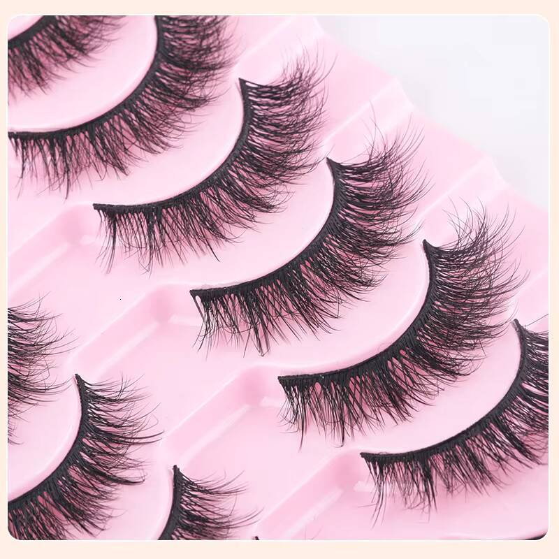 Wholesale 10 Pairs Private Label Fluffy Mink Eyelash Full Strip Eyelashes with Customized Packaging