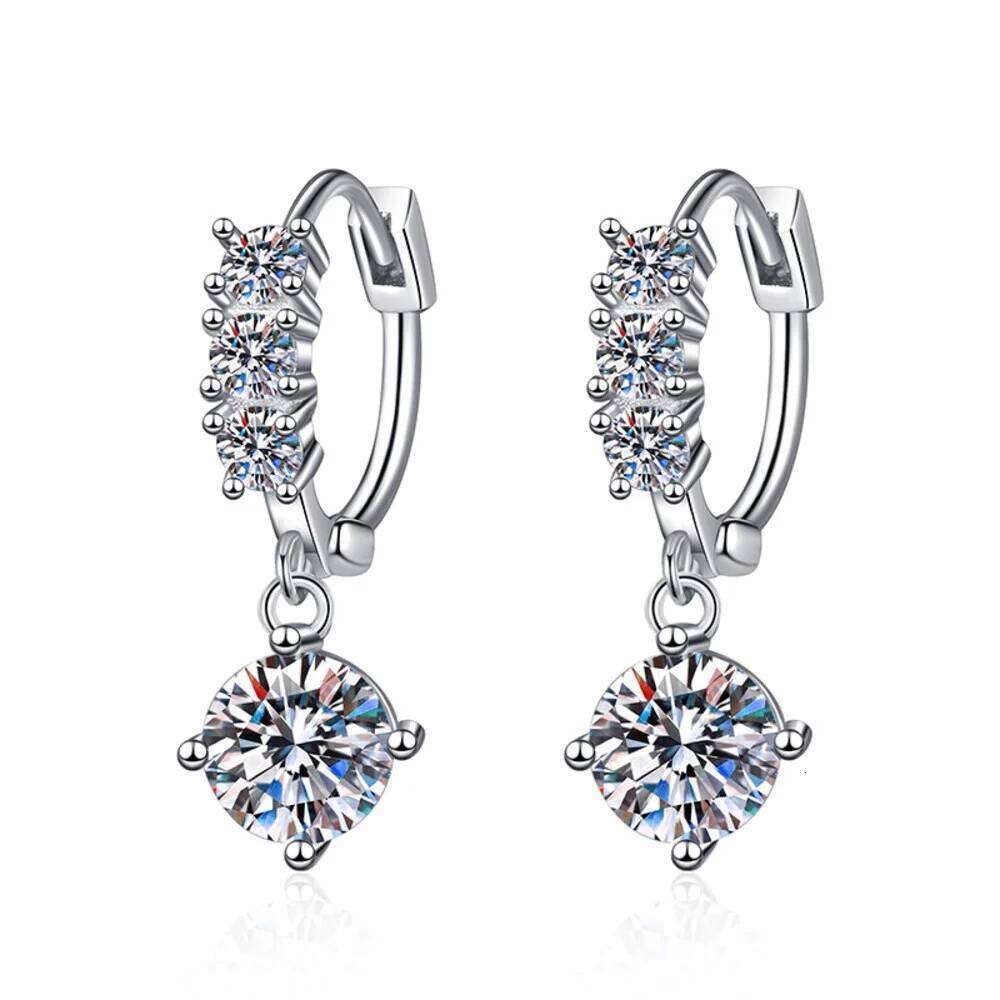 D VVS1 Certified Moissanite Drop Earrings for Women Lab Wedding Fine Jewelry S925 Sterling Silver Diamond Earring 3c8