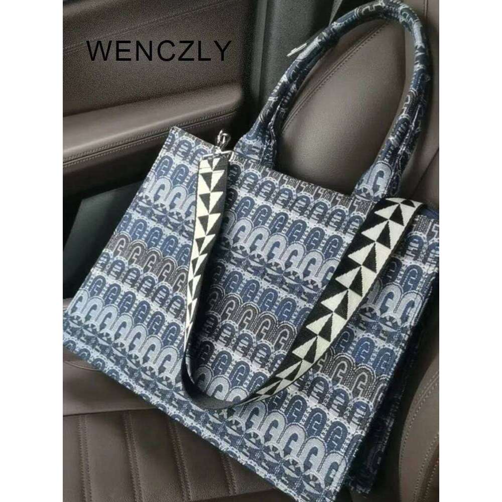 WENCZLY Tote Bag For Women Designer Handbags And Purse Canvas Letter Embroidery Decoration New In Crossbody Bags LEMON KOKO