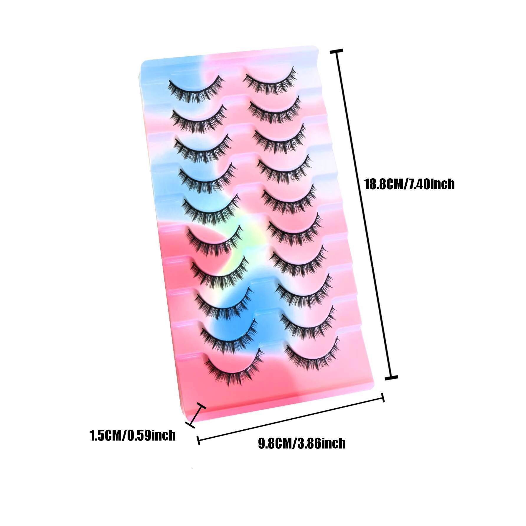 New Upgraded Short 018 Whole Synthetic Hair False Eyelashes for Mens Natural Curly Simulation with Transparent Plastic Band