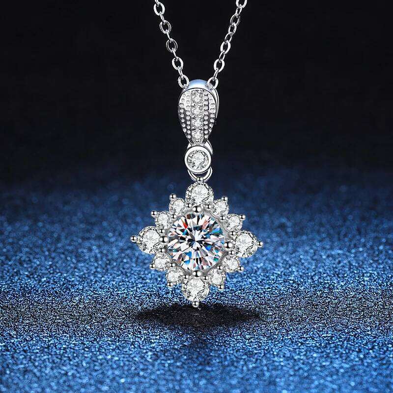 S925 Pure Silver Pendant Plated With Pt950 Geometry Princess Square Full Diamond D Color Moissanite Necklace For Women a6f