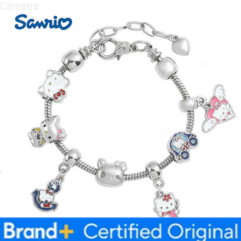 Sanrio Hello Kitty Bracelet Charms Metal KT Bangles Women Accessories Bracelets Y2k Jewelry Making Kit Kids Girlfriend Gift H251229