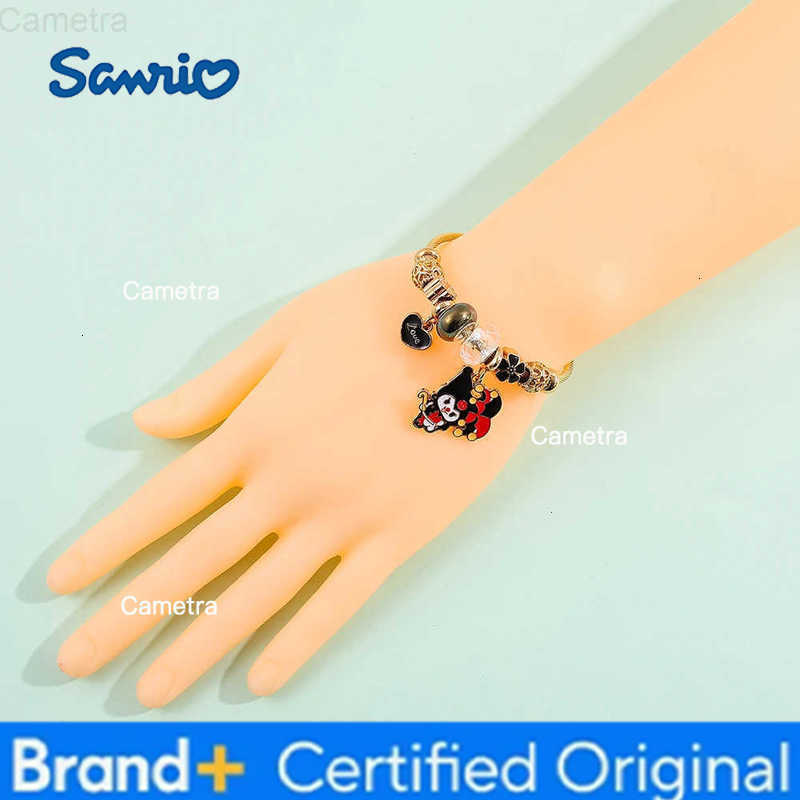 Sanrio Kawaii Beaded Bracelet Cute Kuromi Hello Kitty Charm Bracelet in Gold Perfect for Girls Gifts H251229