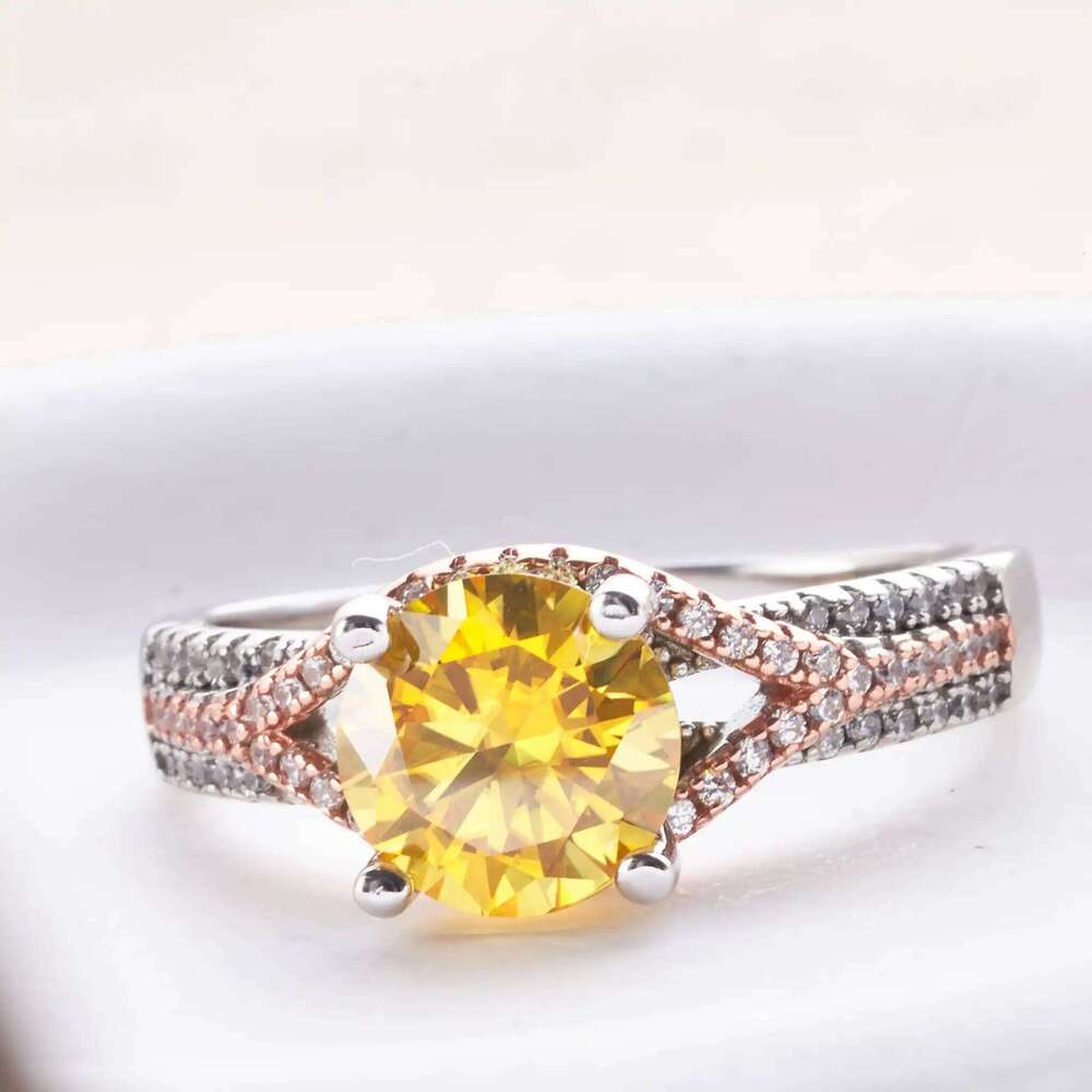 Luxury 2ct 8mm Solitaire Moissanite Ring 925 Sterling Silver Engagement Wedding Rings for Women Jewelry with Certificate 704