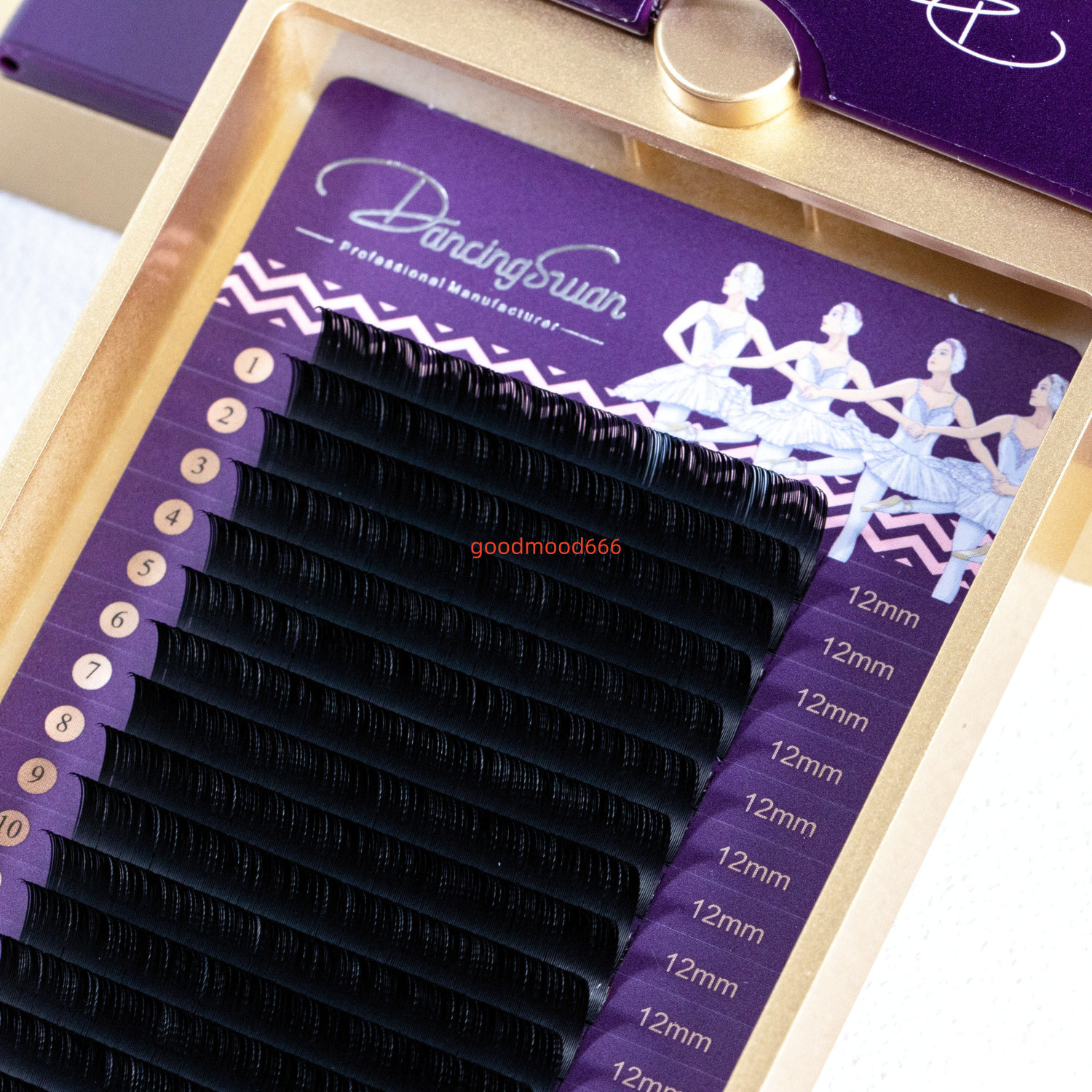DancingSwan 2025 Most Popular PBT Volume Soft Lash Extensions Mega Russian Volume Bottom Lashes C Curl Lashes Trays