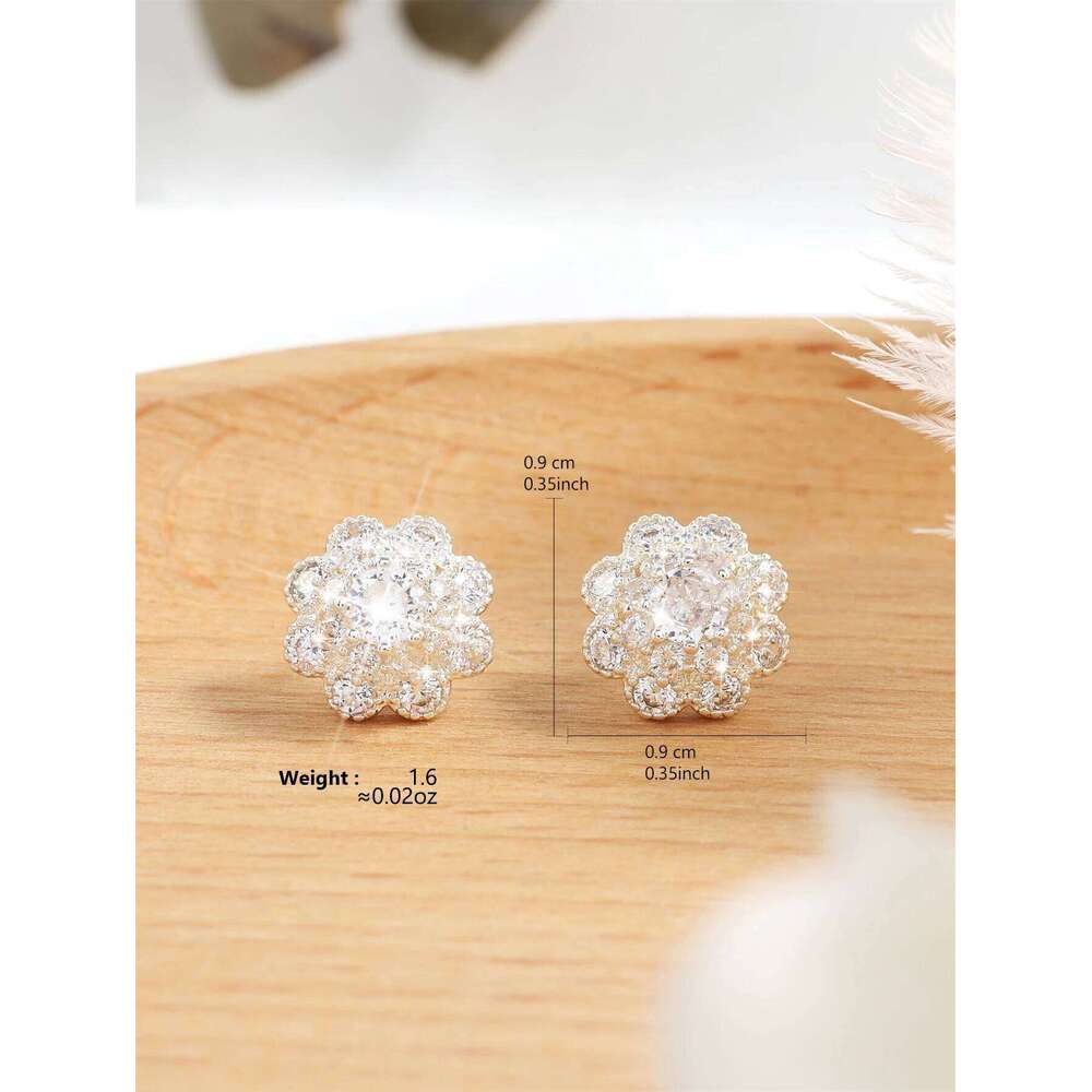 ZAKOL Luxury AAA Zircon Flower Stud Earrings Brilliant Micro Paved CZ Versatile Female Jewelry
