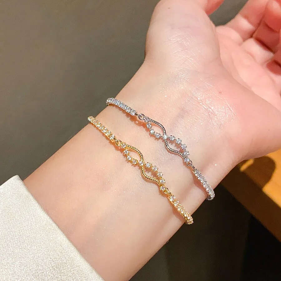 Designer Jewellery High Quality Gold Toned Bracelet with Sparkling Rhinestones Twisted Detail Daily Wear Gift for All Occasions Textured Elegant Acces