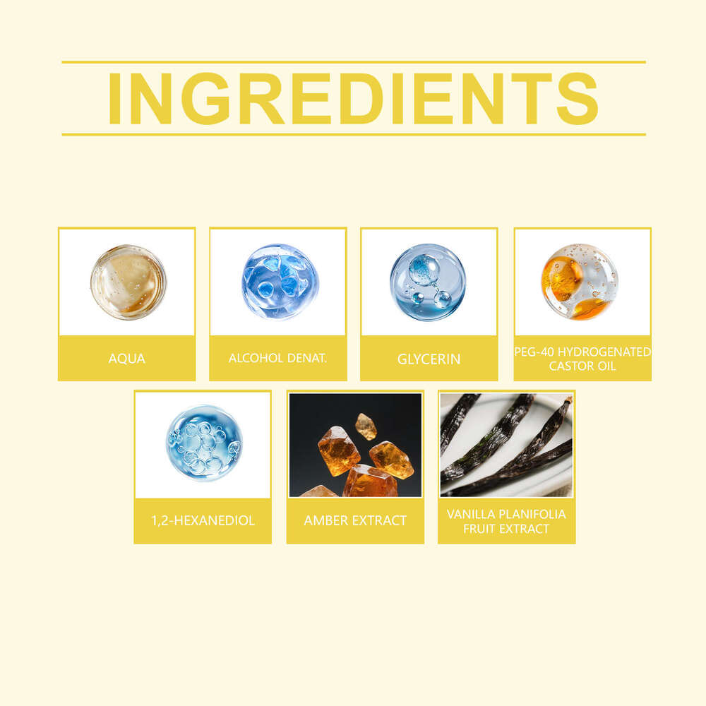 Roxelis Amber Vanilla Long-lasting Fragrance Deodorizing Light Elegant Refreshing Daily Perfume Spray