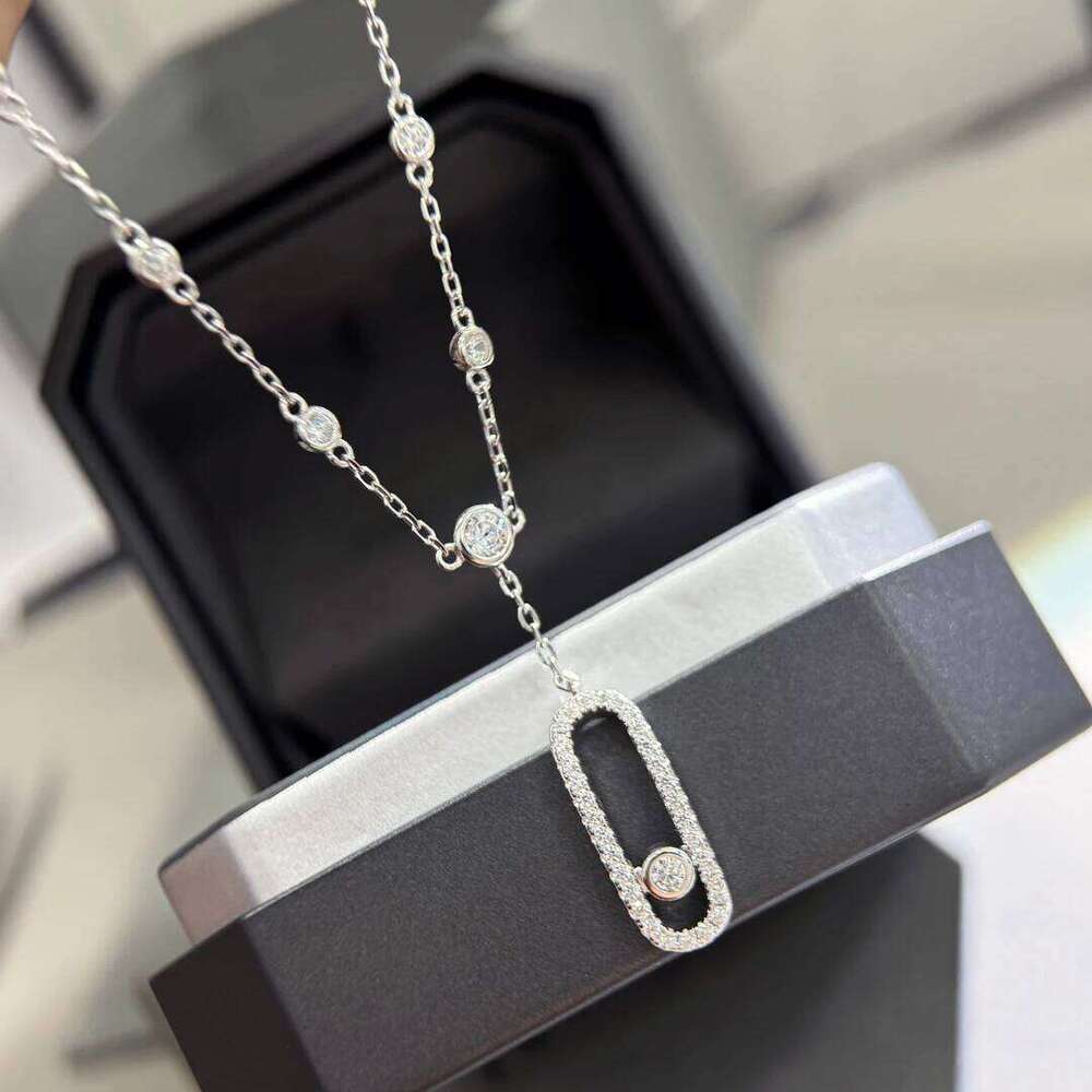 New 925 Sterling Silver Zircon Single Diamond Sliding Foot Chain, Low-Key Classic, Non Fading With Fine Glitter