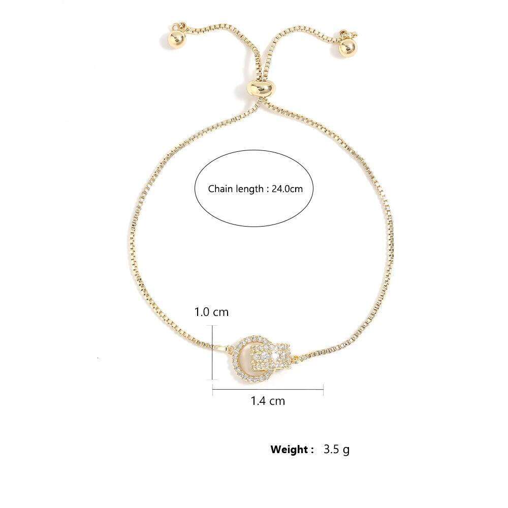 Trendy Circle Interlocked Gold-Color Charm Bangle For Women Men Personally Bracelet Party Girls Exquisite Accessories Jewelry