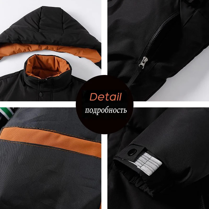 Winter Man Windproof Casual Puffer Jacket Men Thicken Outdoor Detachable Hat Multi Pocket Loose Parka Windbreaker 8XL 251226