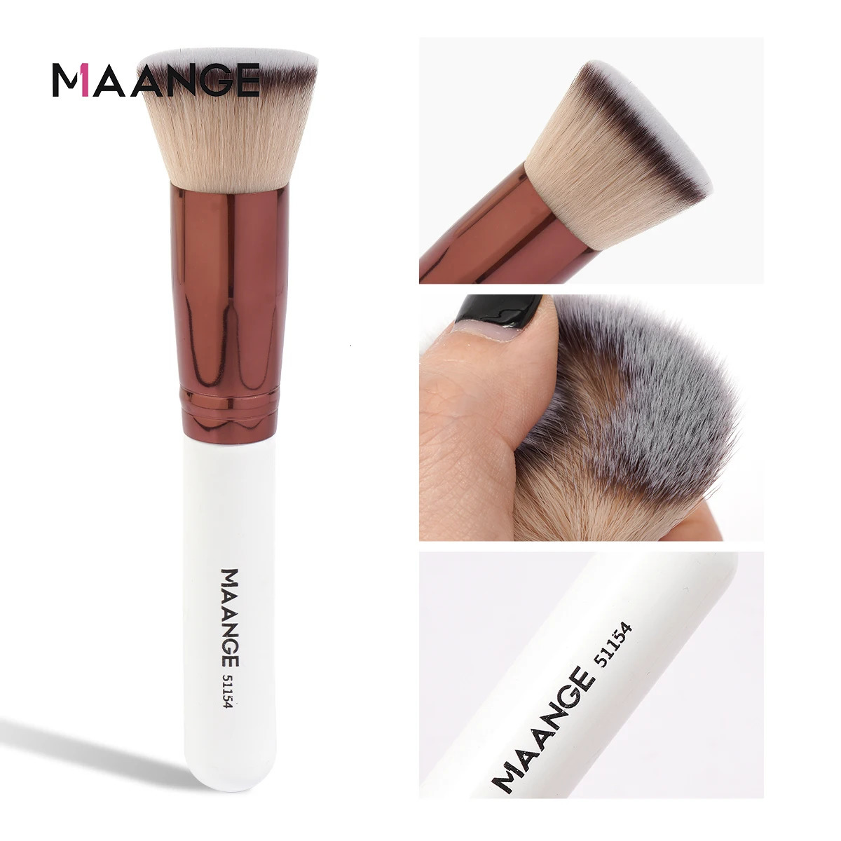 MAANGE 4Pcs Makeup Brushes with Case Foundation Concealer Powder Brush Soft Fluffy Bristles Big Cosmetic Set 251215